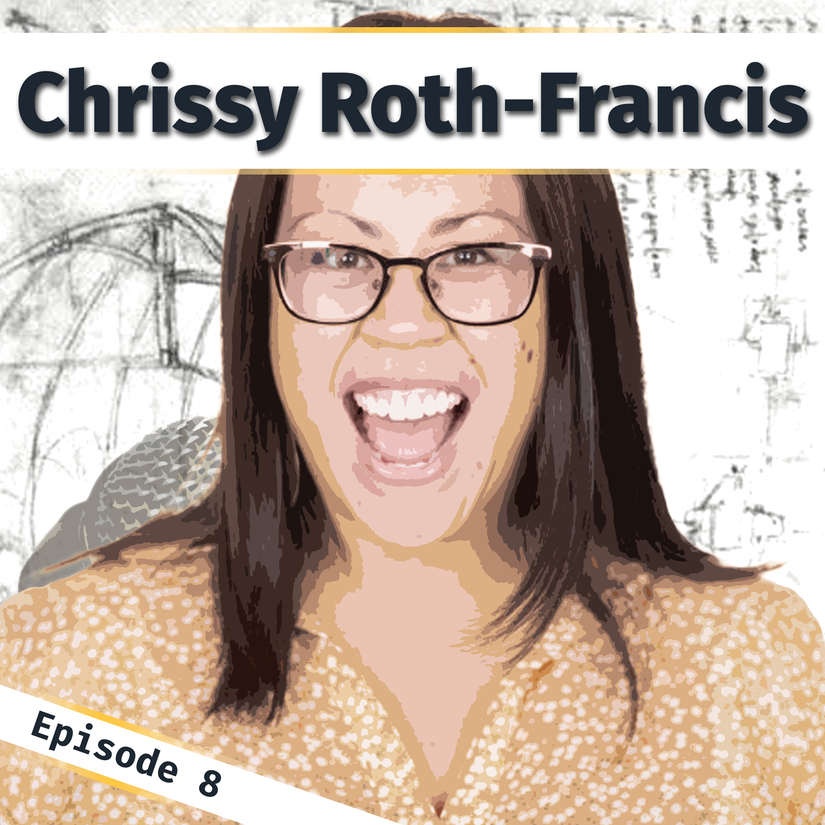 A poster image for Innovation Bound podcast episode 8 with Chrissy Roth Francis