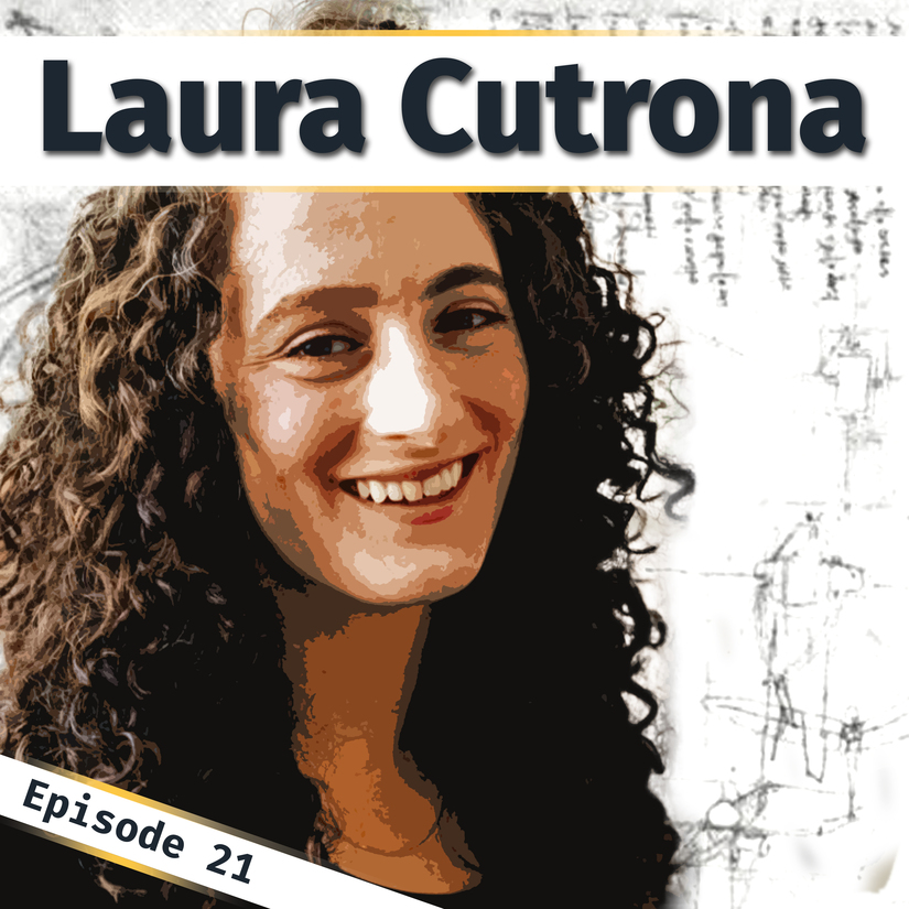 A poster image for Innovation Bound podcast episode 21 with Laura Cutrona