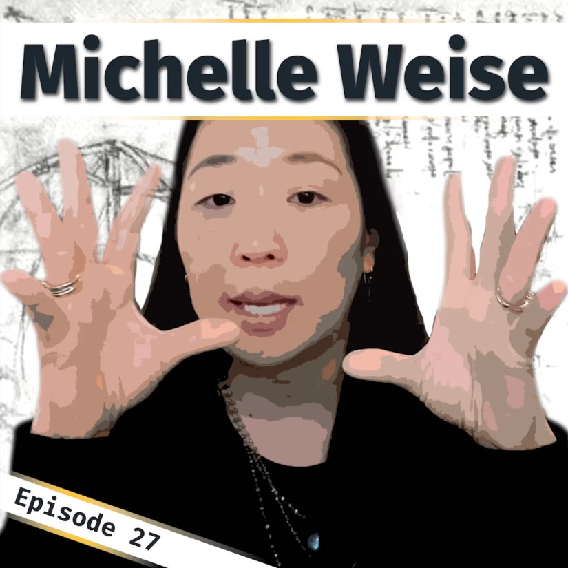 A poster image for Innovation Bound podcast episode 27 with Michelle Weise