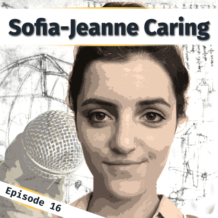 A poster image for Innovation Bound podcast episode 16 with Sofia-Jeanne Caring