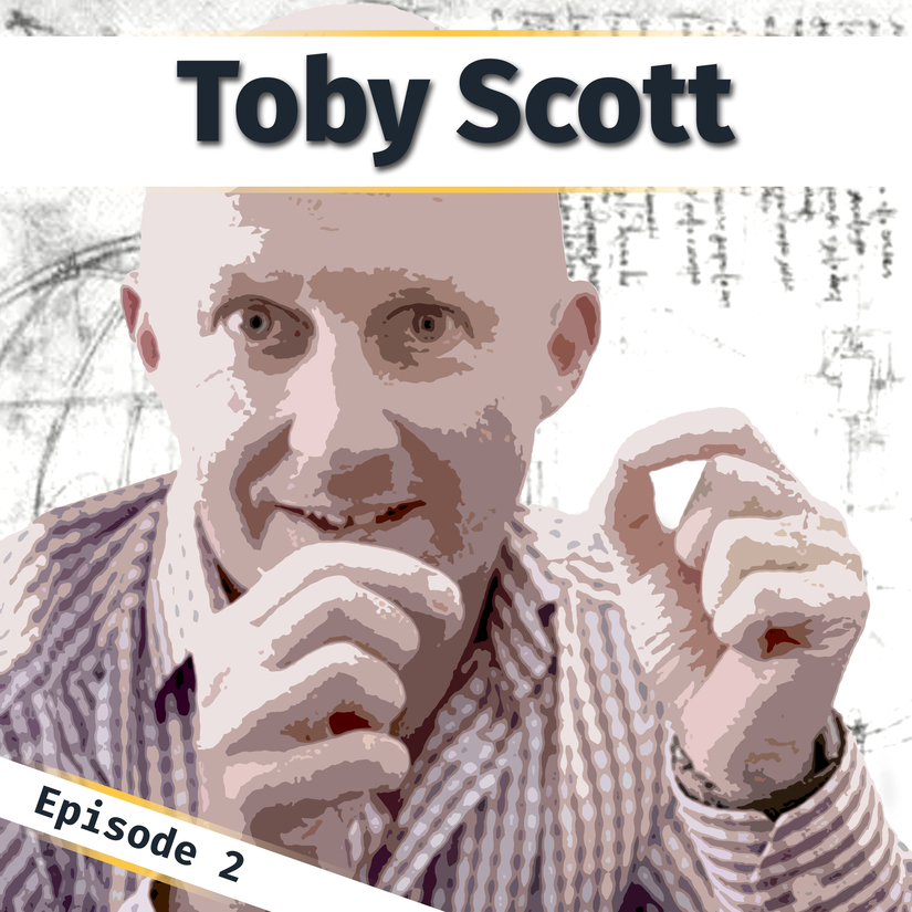 A poster image for Innovation Bound podcast episode 2 with Toby Scott